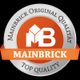 Logo von Mainbrick mit Schriftzug "Original Qualität" und "Top Quality" auf schwarzem Hintergrund.