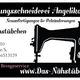 Visitenkarte der Änderungsschneiderei mit Nähmaschinenbild und Kontaktdaten in Halle/Saale.