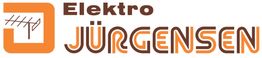 Logo von Elektro Jürgensen mit orange-brauner Schrift und Antennensymbol.