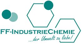Logo von FF-IndustrieChemie mit grünen Formen und dem Slogan "...der Umwelt zu liebe!"