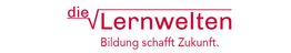 Logo mit Schriftzug "die Lernwelten" und Slogan "Bildung schafft Zukunft" in roter Schrift.