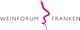 Logo des Weinforum Franken mit stilisiertem rosa Weinglas in der Mitte.