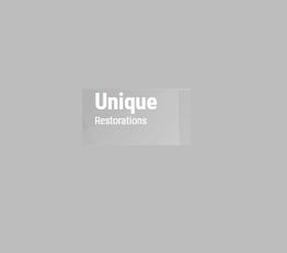 "Grey box with 'Unique Restorations' text in white on a grey background."