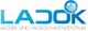 Logo von "LADOK" mit Schriftzug "Lackier- und Hagelschadenzentrum" und blauer Glanzkugel.