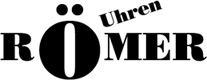 Schwarzes Logo mit dem Text "Römer Uhren" in stilisierter Schrift.