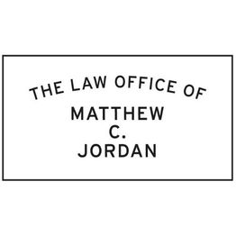 Text reads: "The Law Office of Matthew C. Jordan" in a simple, black font on a white background.
