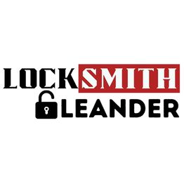 "Logo: 'Locksmith Leander' with a lock icon between the words."