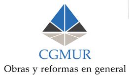 Logotipo de CGMUR con un triángulo colorido y texto "Obras y reformas en general".