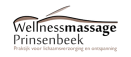 "Logo van Wellnessmassage Prinsenbeek met tekst voor lichaamsverzorging en ontspanning."
