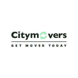 "Citymovers logo with 'Get Moved Today' slogan and green recycling symbol for the letter O."