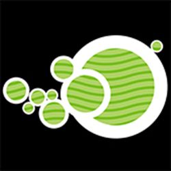 Círculos verdes con líneas y bordes blancos sobre fondo negro.