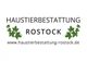 „Haustierbestattung Rostock“ mit Efeublättern, Website: www.haustierbestattung-rostock.de