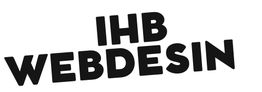 Schwarzer Text "IHB WEBDESIN" auf weißem Hintergrund, leicht schräg gestellt.