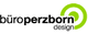 Logo mit Text "büroperzborn design" und grünem Kreis-Symbol.