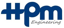 Logo con testo blu "Hpm" e grigio "Engineering".