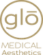 Logo for "glō Medical Aesthetics" with elegant typography inside a circle.