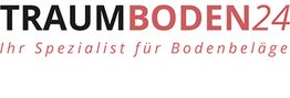 Logo von Traumboden24 mit dem Slogan "Ihr Spezialist für Bodenbeläge".