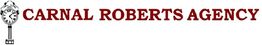 Logo with text "CARNAL ROBERTS AGENCY" beside an old-fashioned microphone drawing.