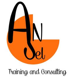 Logo con las letras "AnSel" en negro sobre un círculo naranja. Texto: "Training and Consulting".