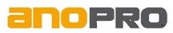 Logo mit Text "anoPRO" in orange und grau.