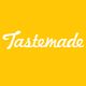 Logo da Tastemade com fundo amarelo e texto branco.