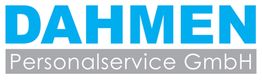 DAHMEN-Logo mit Text "Personalservice GmbH" auf grauem Hintergrund.