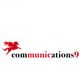 Rotes Pegasus-Logo über dem Text "communications9" in schwarzer und roter Schrift.