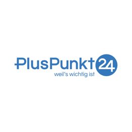 Logo von PlusPunkt24 mit dem Slogan "weil's wichtig ist" in blauer Schrift auf weißem Hintergrund.