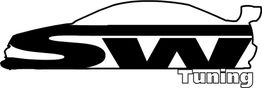 Silhouette eines Autos mit den Buchstaben SW und "Tuning" im Design.
