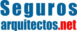 Texto: "Seguros arquitectos.net" en azul y rojo.