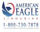 American Eagle Limousine logo with contact info: 1-800-730-7878, sales@americaneaglelimo.com.