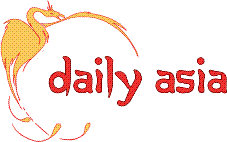 Stilisiertes Logo mit gelbem Vogel und roter Schrift: "daily asia".