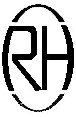 Schwarzes Logo mit den Buchstaben "RH" innerhalb eines Ovals auf weißem Hintergrund.