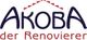 Logo mit Text "AKOBA der Renovierer" und einem Dachmotiv.