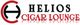 Helios Cigar Lounge logo with stylized "H" in red and black.