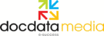 Logo von "docdata media" mit farbigen Pfeilen in Blau, Grün, Rot und Gelb darüber.