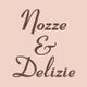 Testo elegante su sfondo rosa: "Nozze & Delizie".
