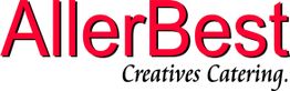 "Rotes 'AllerBest' Logo mit schwarzem Text 'Creatives Catering' darunter."