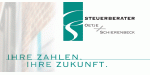 Logo mit Text "Steuerberater" und Slogan "Ihre Zahlen. Ihre Zukunft." in Türkis und Grau.