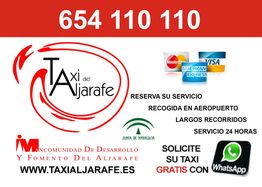 Servicio de taxi Aljarafe; contacto, pagos, Whatsapp. Reserva y recogida aeropuerto, 24 horas.