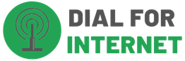 Antenna icon beside the text "Dial for Internet" in gray and green.