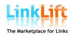 Logo mit "LinkLift" in Blau und Orange, darunter der Slogan "The Marketplace for Links."