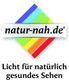 Logo mit Schriftzug "natur-nah.de", bunte Streifen und Text: "Licht für natürlich gesundes Sehen".