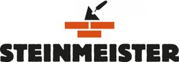 Logo mit Ziegelmauer, Kelle darüber und darunter der Schriftzug "STEINMEISTER".