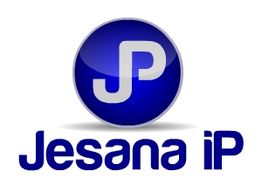 Logotipo de esfera azul con letras "JP", texto "Jesana iP" en la parte inferior.