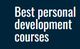 Text: "Best personal development courses" on a dark blue background.