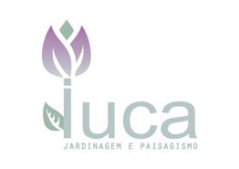 Logo com tulipa estilizada e texto "Luca Jardinagem e Paisagismo".