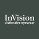 InVision logo with the text "distinctive eyewear" on a dark gray background.