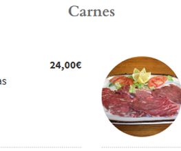 Menú de carnes: entrecot de buey 24€ y presa ibérica 16,90€, ambos con acompañamientos.