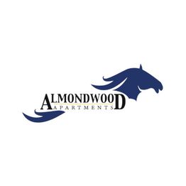 Logo of Almondwood Apartments with a stylized blue horse head above.